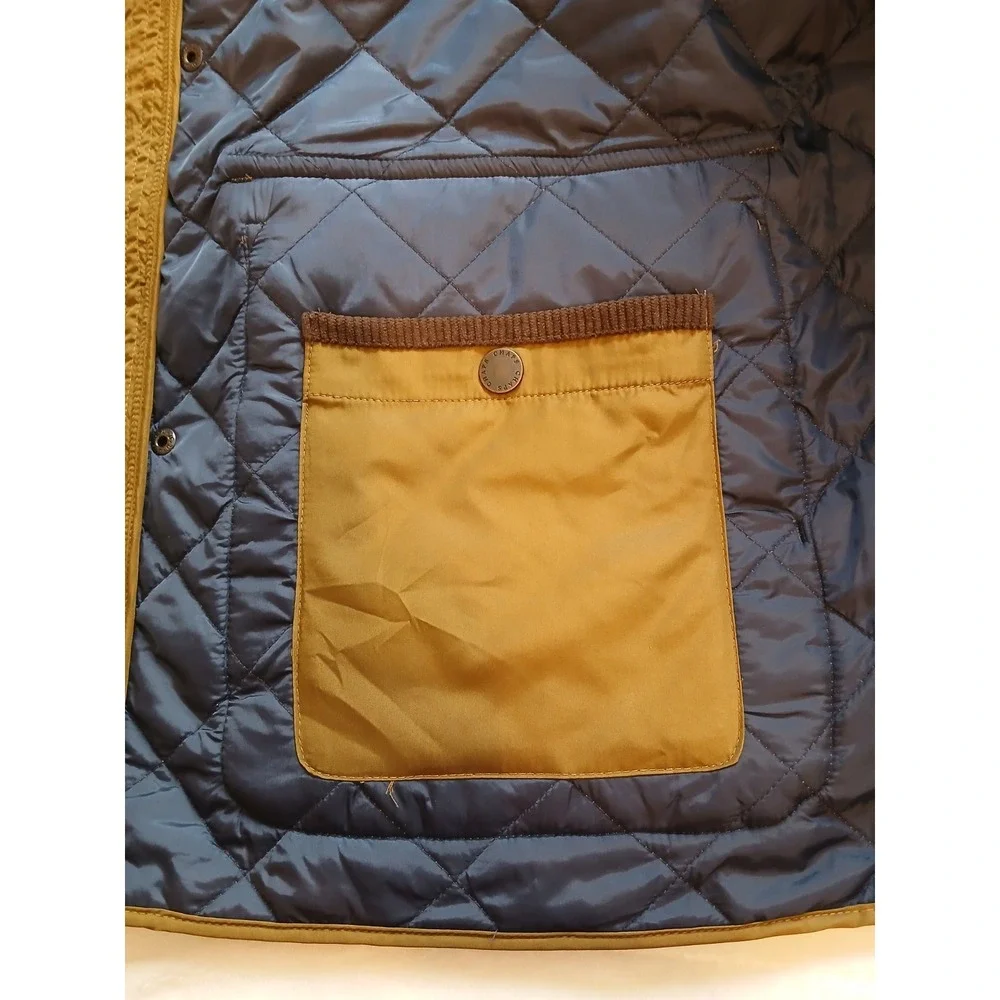 Brown Chaps Quilted Barn Corduroy Collar Puffer Jacket
